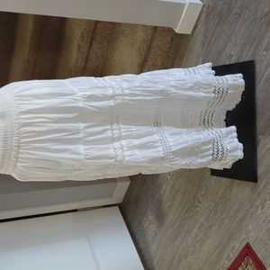 Long white 100% cotton skirt